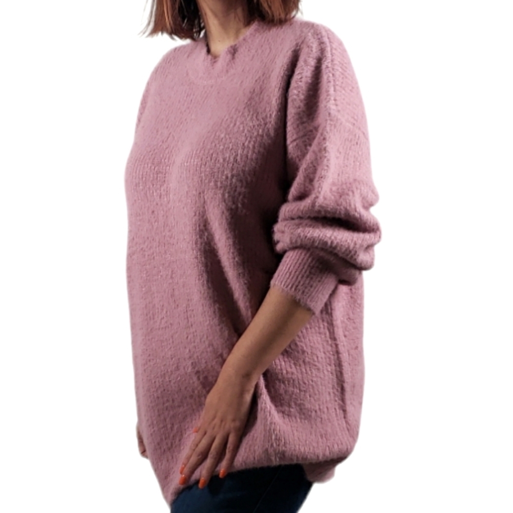 NWT Long Crew Neck Sweater Dusty Pink Long Sleeve Size S